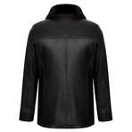 Button Up Plush Colar Jacket // Black (3XL)