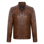 Eric Leather Jacket // Chestnut (XL)