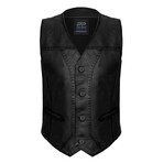 Damon Leather Vest // Black (M)