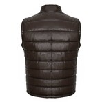 Bernard Leather Vest // Brown (2XL)
