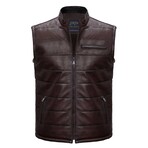 Clark Leather Vest // Bordeaux (L)