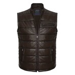 Bernard Leather Vest // Brown (3XL)
