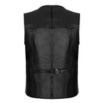 Damon Leather Vest // Black (2XL)