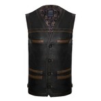 Derrick Leather Vest // Black (3XL)