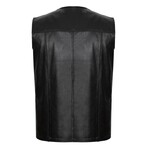 Isaac Leather Vest // Black (3XL)