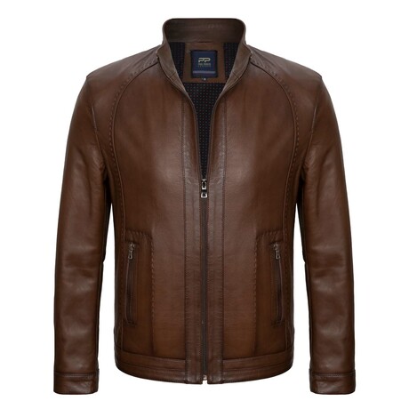 Edward Leather Jacket // Chestnut (S)