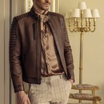 Fergus Leather Jacket // Chestnut (XL)
