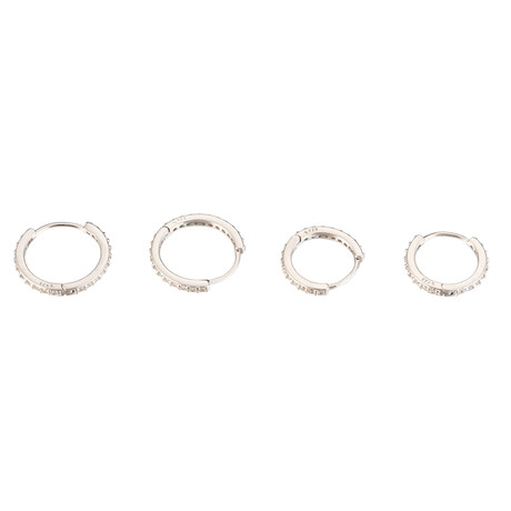 Marrigold Solid Brass Hoop Earring Set // Set of 2 // Silver