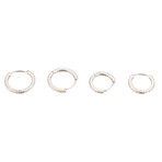 Marrigold Solid Brass Hoop Earring Set // Set of 2 // Silver