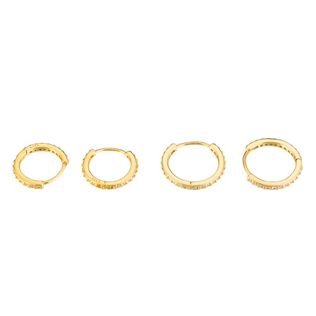 Marrigold Solid Brass Hoop Earring Set // Set of 2 // Gold