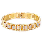 Colton Solid Titanium Chain Link Bracelet // Gold // 8"