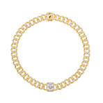 Camila 18k Gold Plated Titanium Collar Necklace // White Stone // 19"