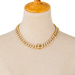 Luna 18k Gold Plated Titanium Collar Necklace // 19"