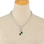 Evelyn Solid Brass + Cubic Zirconia Crystal Necklace // 18"