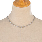 Nova Solid Brass Cubic Zirconia Statement Collar Necklace // 18"