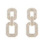 Charlotte Solid Brass + Cubic Zirconia Drop Statement Earrings