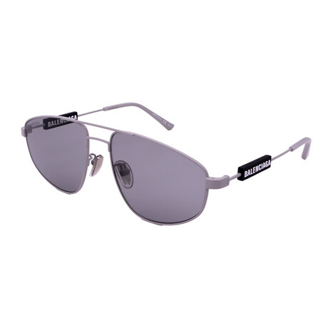 Balenciaga // Men's BB0115S-004 Non-Polarized Sunglasses // Gray + Silver