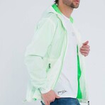 Jeremy Waterproof Jacket // White + Neon Green (L)