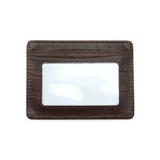 Croc Style ID Wallet // Dark Brown