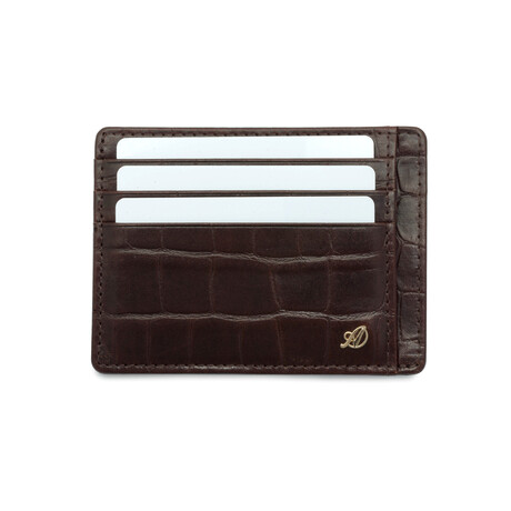 Croc Style Minimalist Wallet // Dark Brown