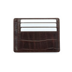 Croc Style Minimalist Wallet // Dark Brown