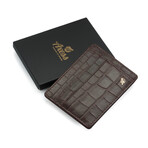 Croc Style Minimalist Wallet // Dark Brown