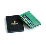 Minimalist RFID Protection Wallet // Saffiano Leather  // Green