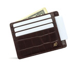 Croc Style Minimalist Wallet // Dark Brown