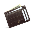 Croc Style ID Wallet // Dark Brown