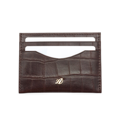 Croc Style Card Wallet // Dark Brown