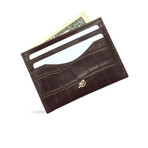 Croc Style Card Wallet // Dark Brown