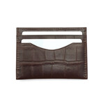 Croc Style Card Wallet // Dark Brown