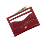 Croc Style Card Wallet // Red