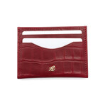 Croc Style Card Wallet // Red