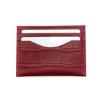 Croc Style Card Wallet // Red