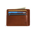 Minimalist RFID Protection Wallet // Vegetable Tanned Leather // Cognac