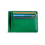 Minimalist RFID Protection Wallet // Saffiano Leather  // Green