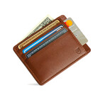 Minimalist RFID Protection Wallet // Vegetable Tanned Leather // Cognac