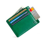 Minimalist RFID Protection Wallet // Saffiano Leather  // Green