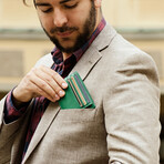 Minimalist RFID Protection Wallet // Saffiano Leather  // Green