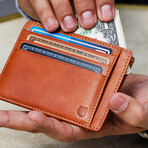 Minimalist RFID Protection Wallet // Vegetable Tanned Leather // Caramel