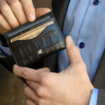 Croc Style Card Wallet // Black