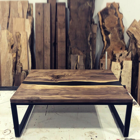 River Series Coffee Table // Walnut + Black Epoxy
