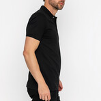 Lucas Short Sleeve Polo Shirt // Black + Neon Green (M)