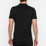 Lucas Short Sleeve Polo Shirt // Black + Neon Green (S)