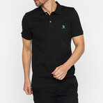 Lucas Short Sleeve Polo Shirt // Black + Neon Green (S)