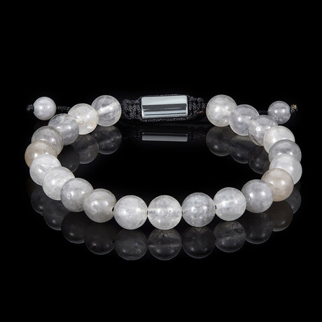 Cloud Crystal Quartz Stone Adjustable Bracelet // 8"