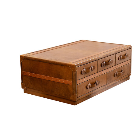 Orient Express 5-Drawer Coffee Table // Cognac