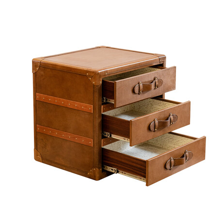 Orient Express 3-Drawer Bureau // Cognac