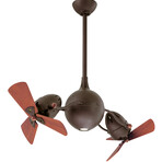 Acqua Ceiling Fan + LED Light Kit // Textured Bronze Finish + Walnut Blades
